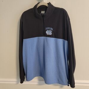 UNC Tar Heels Carolina Blue & Navy Quarter-Zip Fleece Pullover‎ Xl Like New